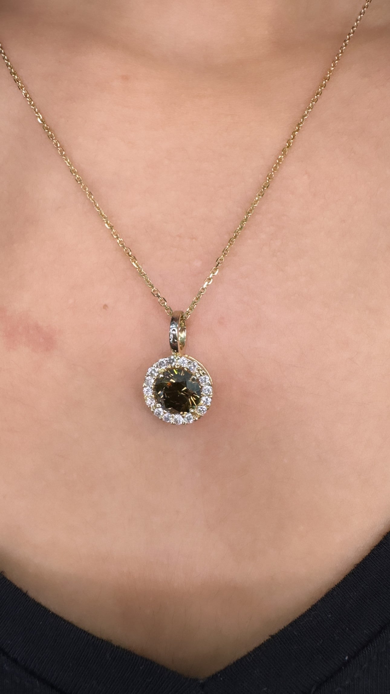 Cognac Diamond Pendant