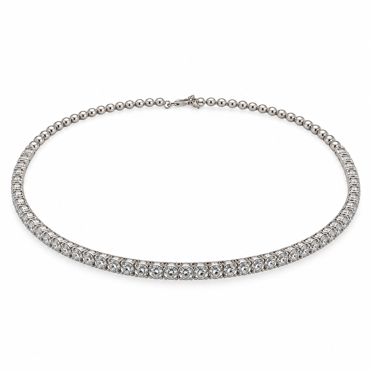 18Kt Caviar Bead Diamond Choker Necklace