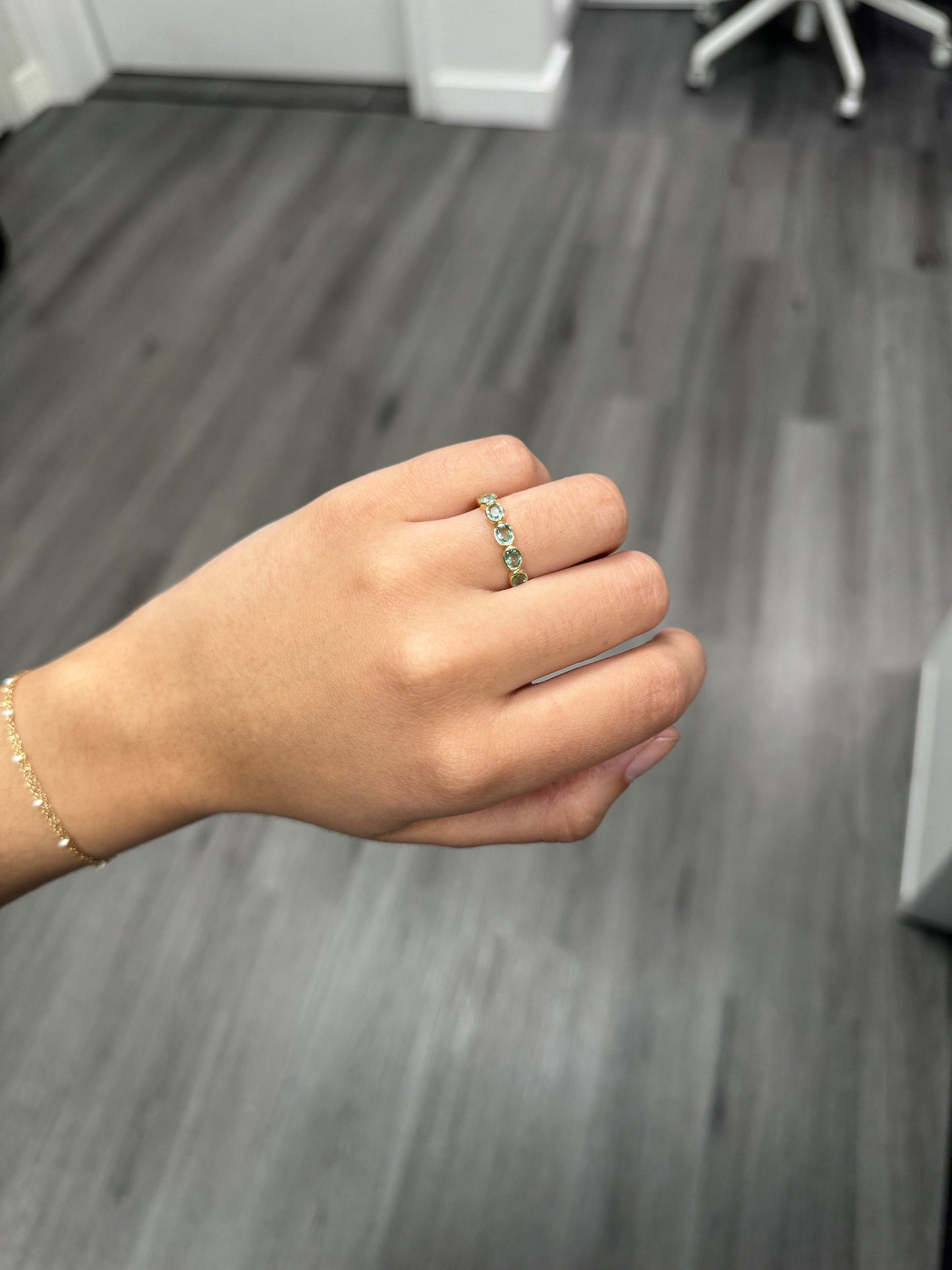Emerald Bezeled Fashion Ring