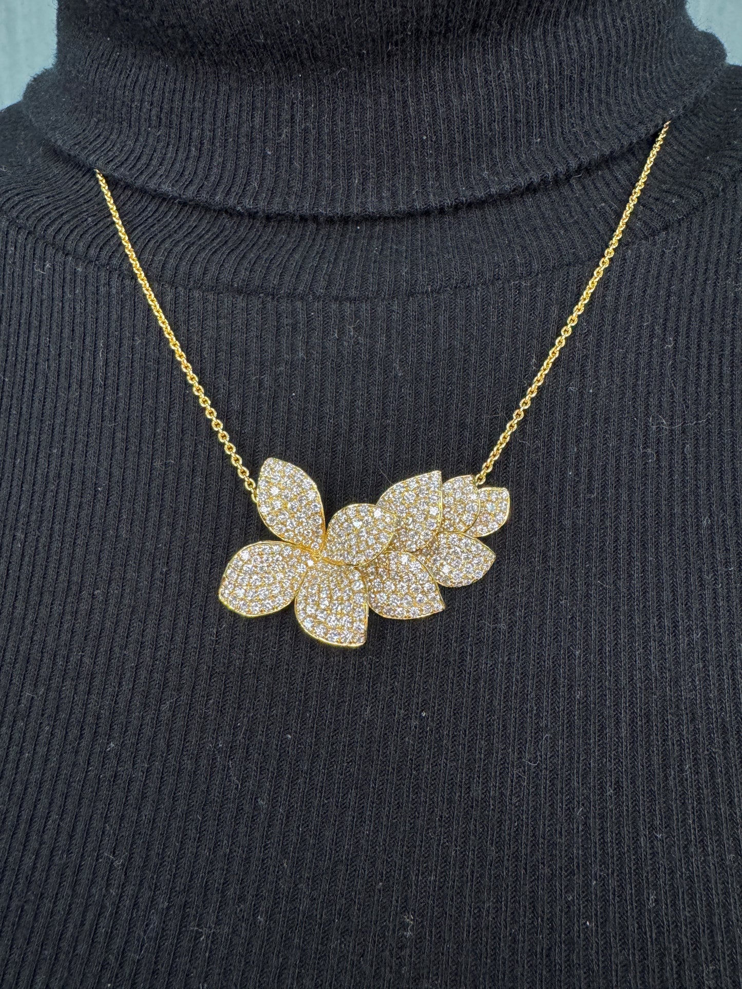 Lily Leaves Diamond Necklace