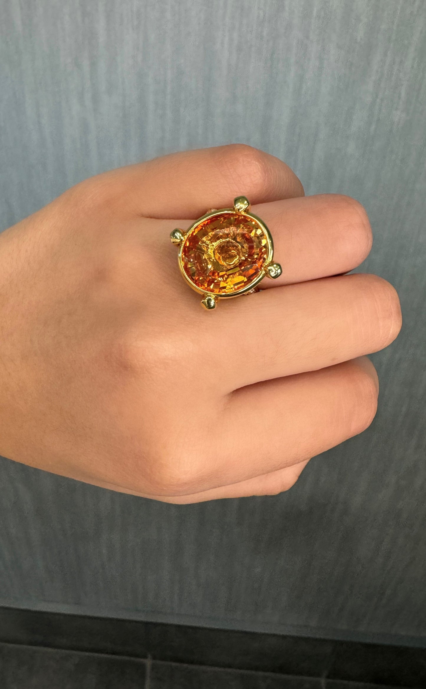 Citrine and Diamond Ring