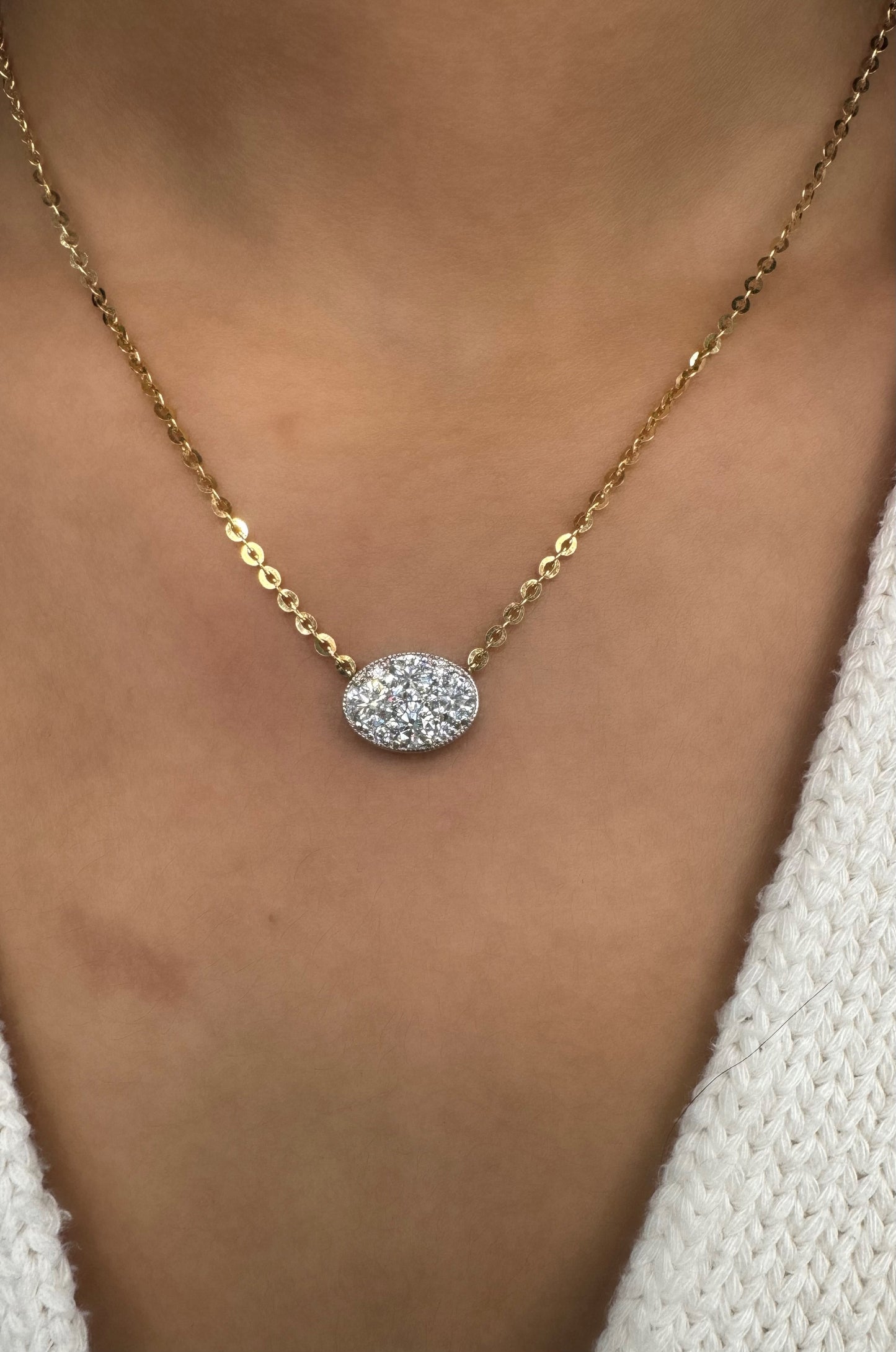 Diamond Oval Pendant
