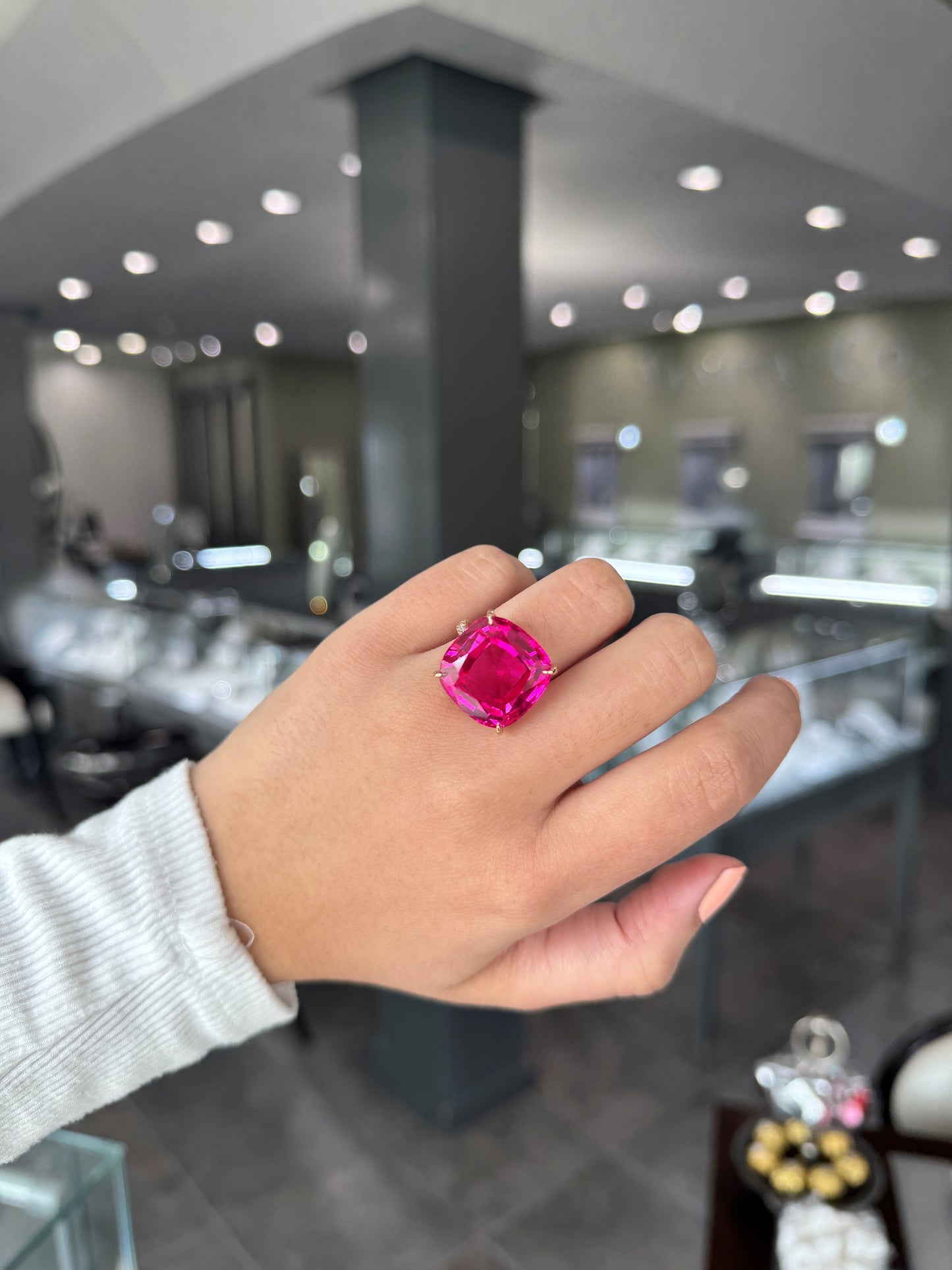Pink Tourmaline & Diamond Fashion Ring