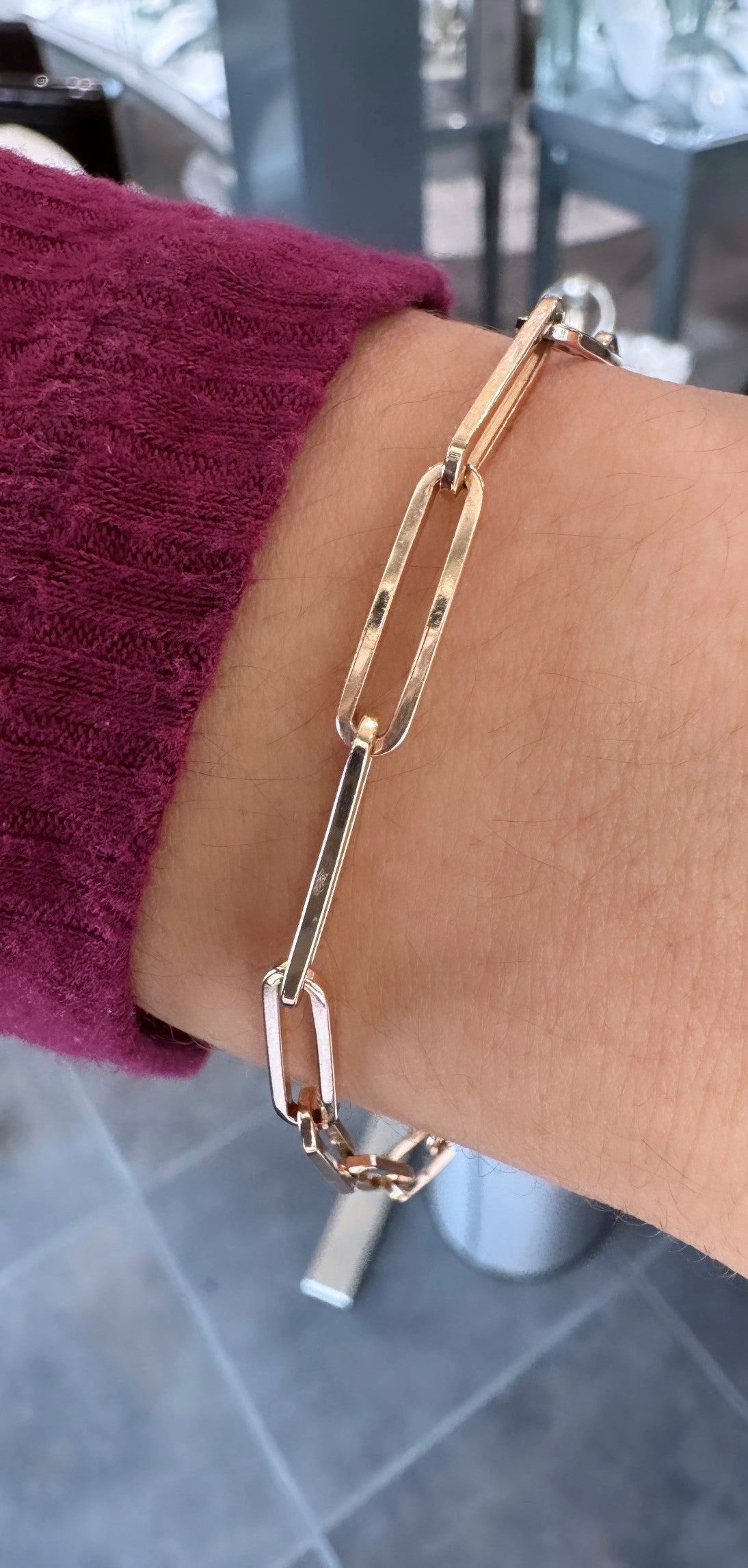 Rose Gold Paper Clip Bracelet
