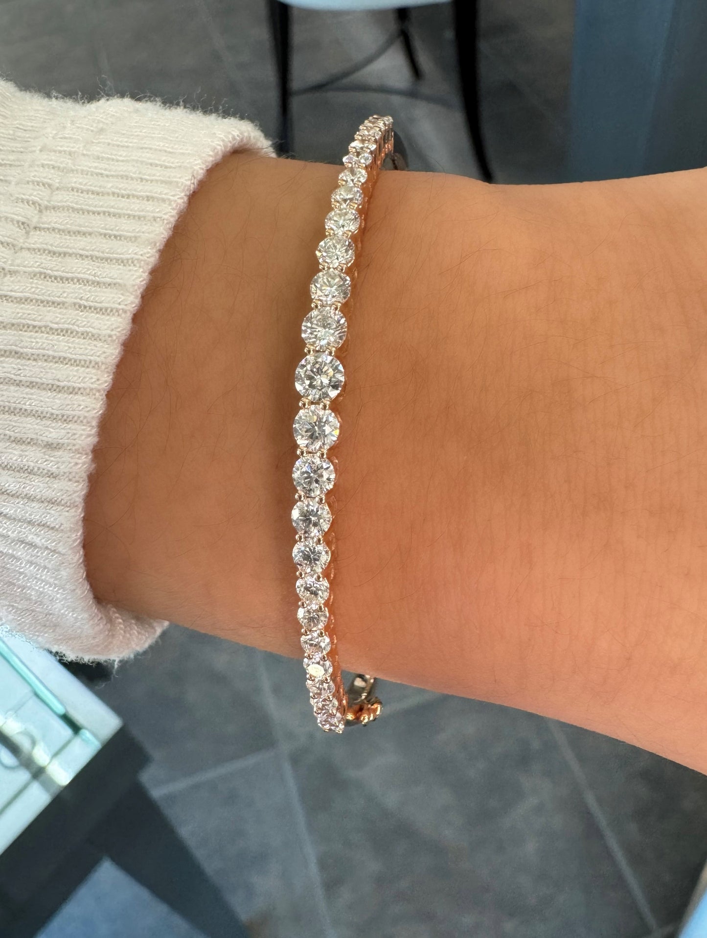 Rose Gold Diamond Line Bracelet