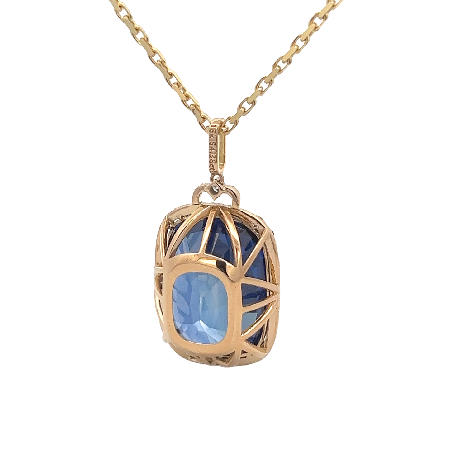 Sapphire and Diamond Pendant Necklace