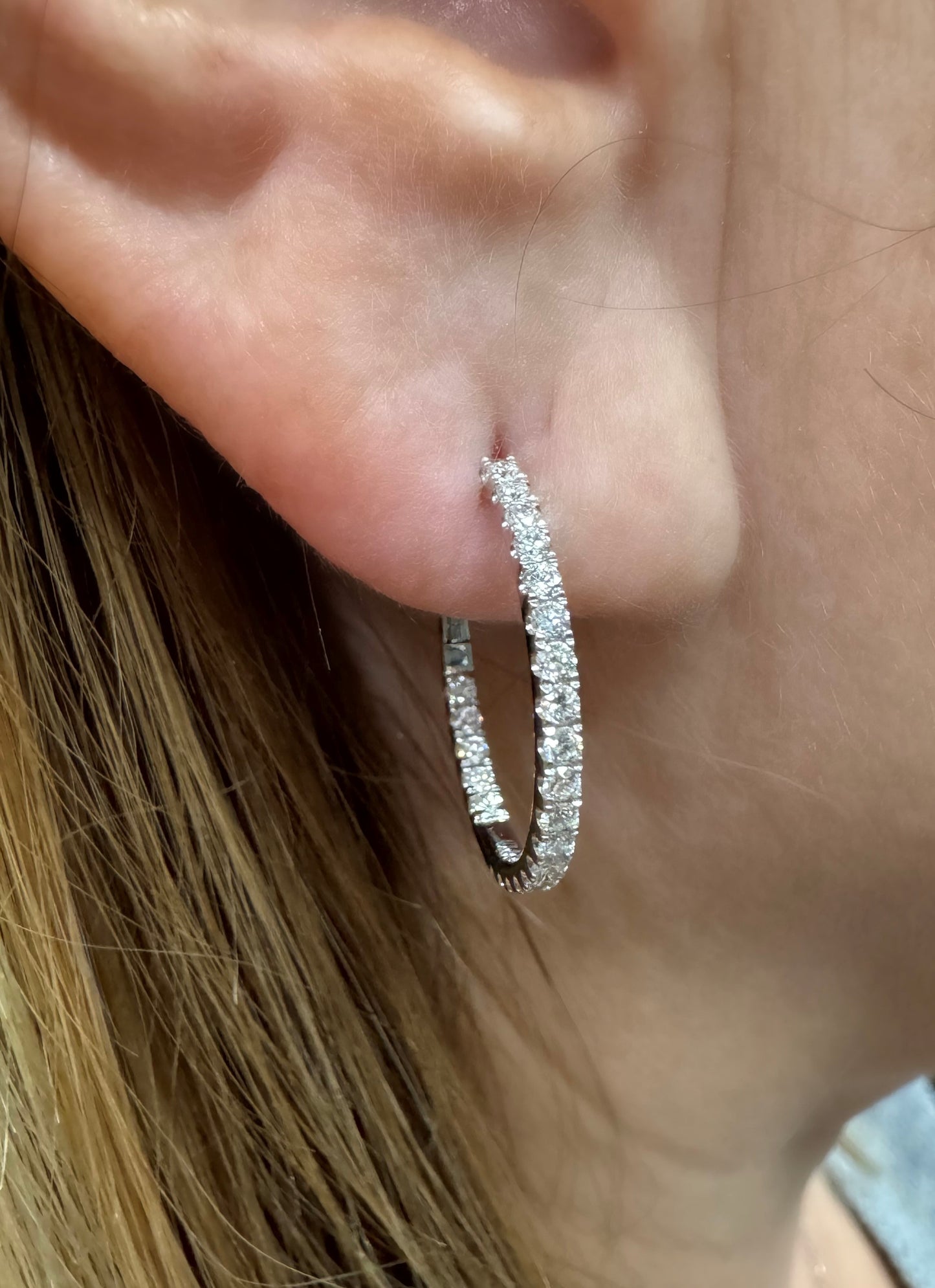 White Gold Inside Out Hoops