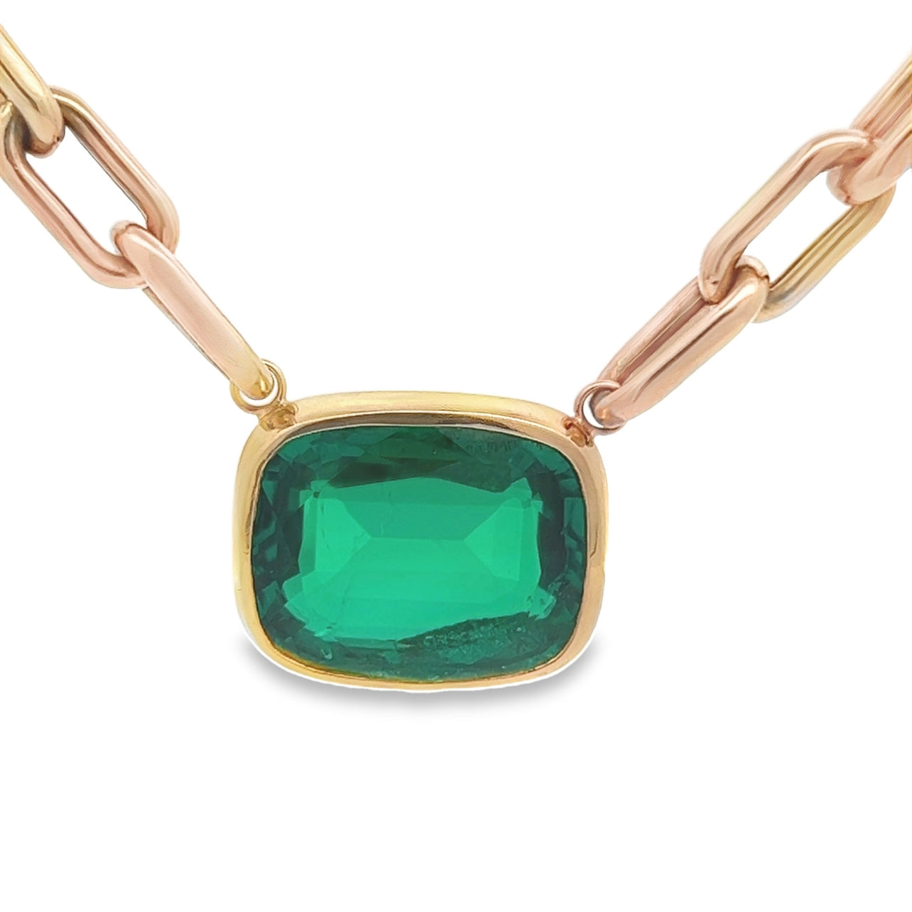 Cushion Emerald Necklace
