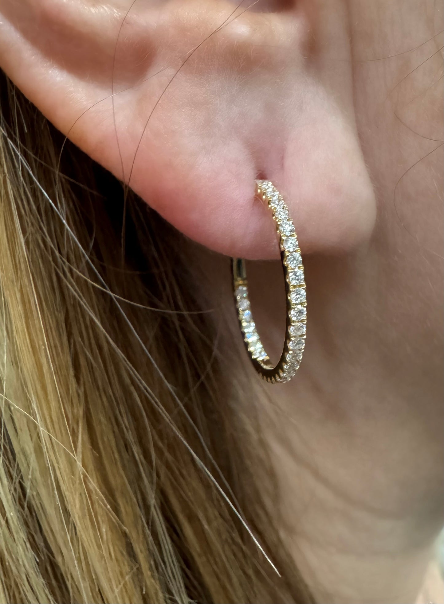 Yellow Gold Inside Out Hoop Earrings