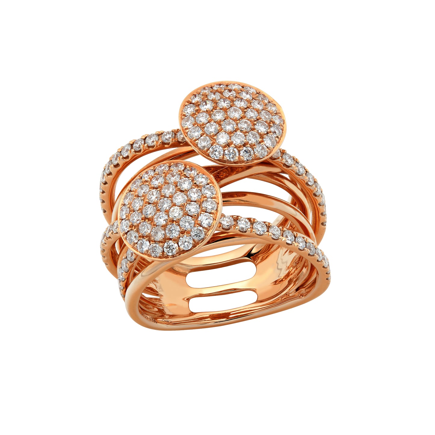 Rose Gold Pave Crossover Ring