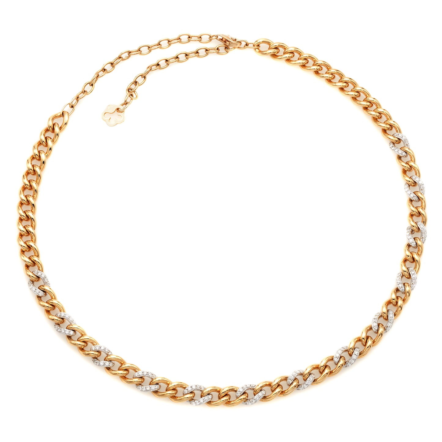 Yellow and White Gold Alternating Link Necklace