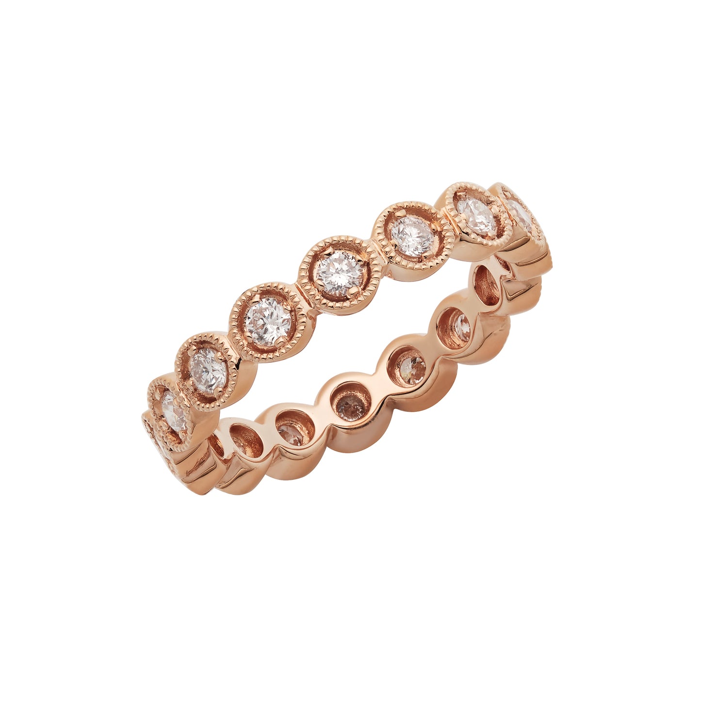 Rose Gold Eternity Bezel Set Ring