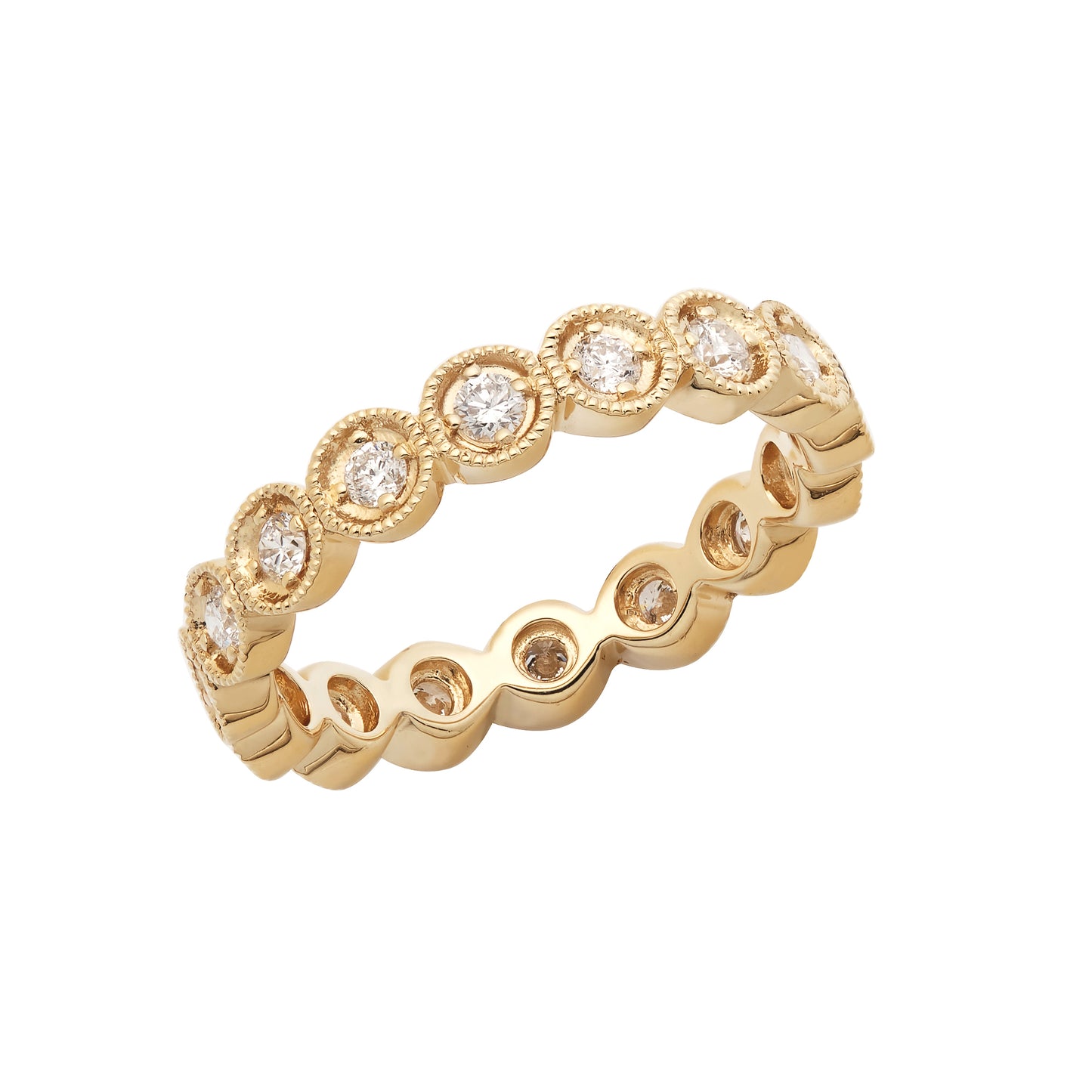 Yellow Gold Eternity Bezel Set Ring