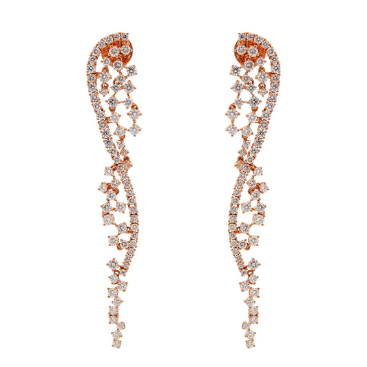 Rose Gold and Diamond Chandelier Earrings