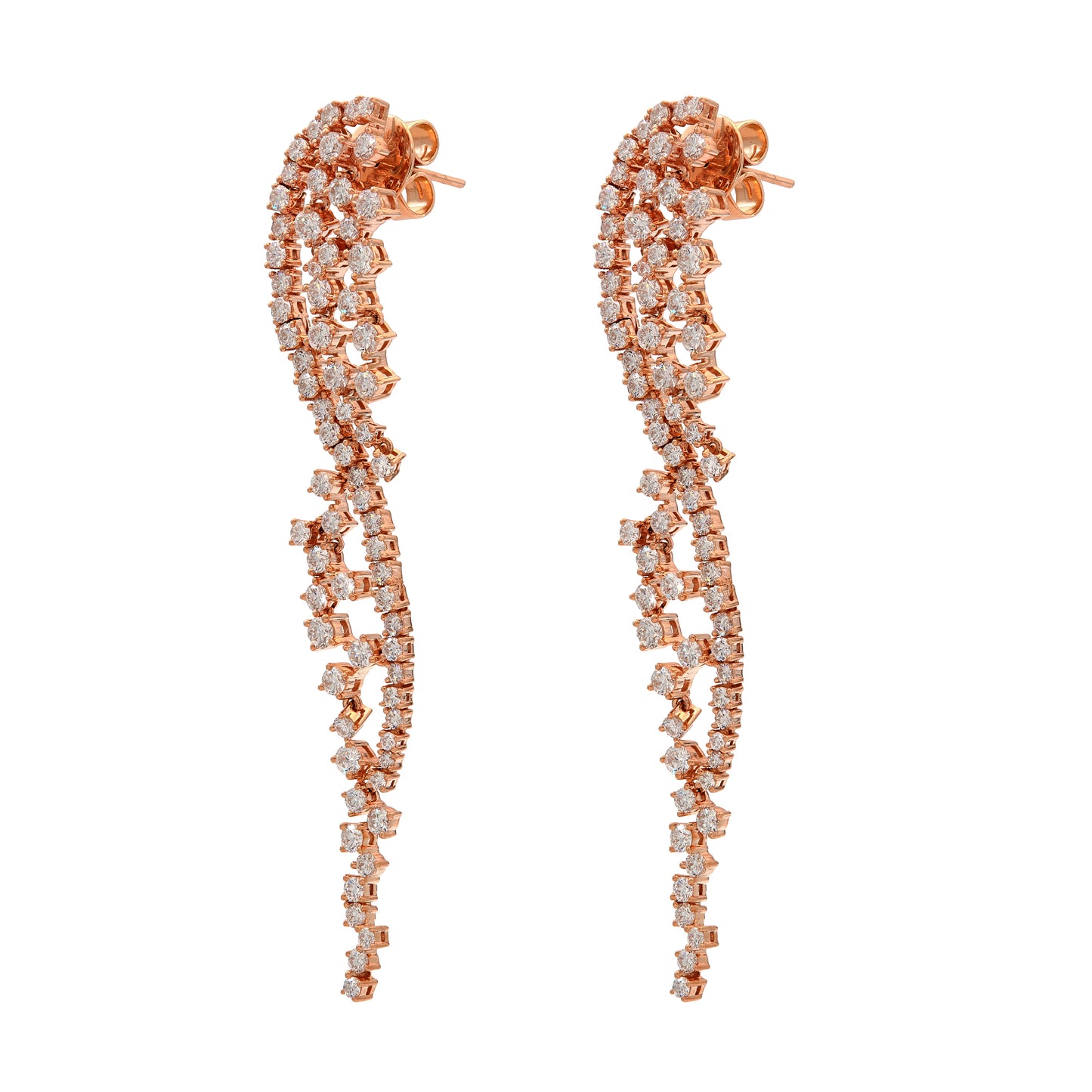 Rose Gold and Diamond Chandelier Earrings