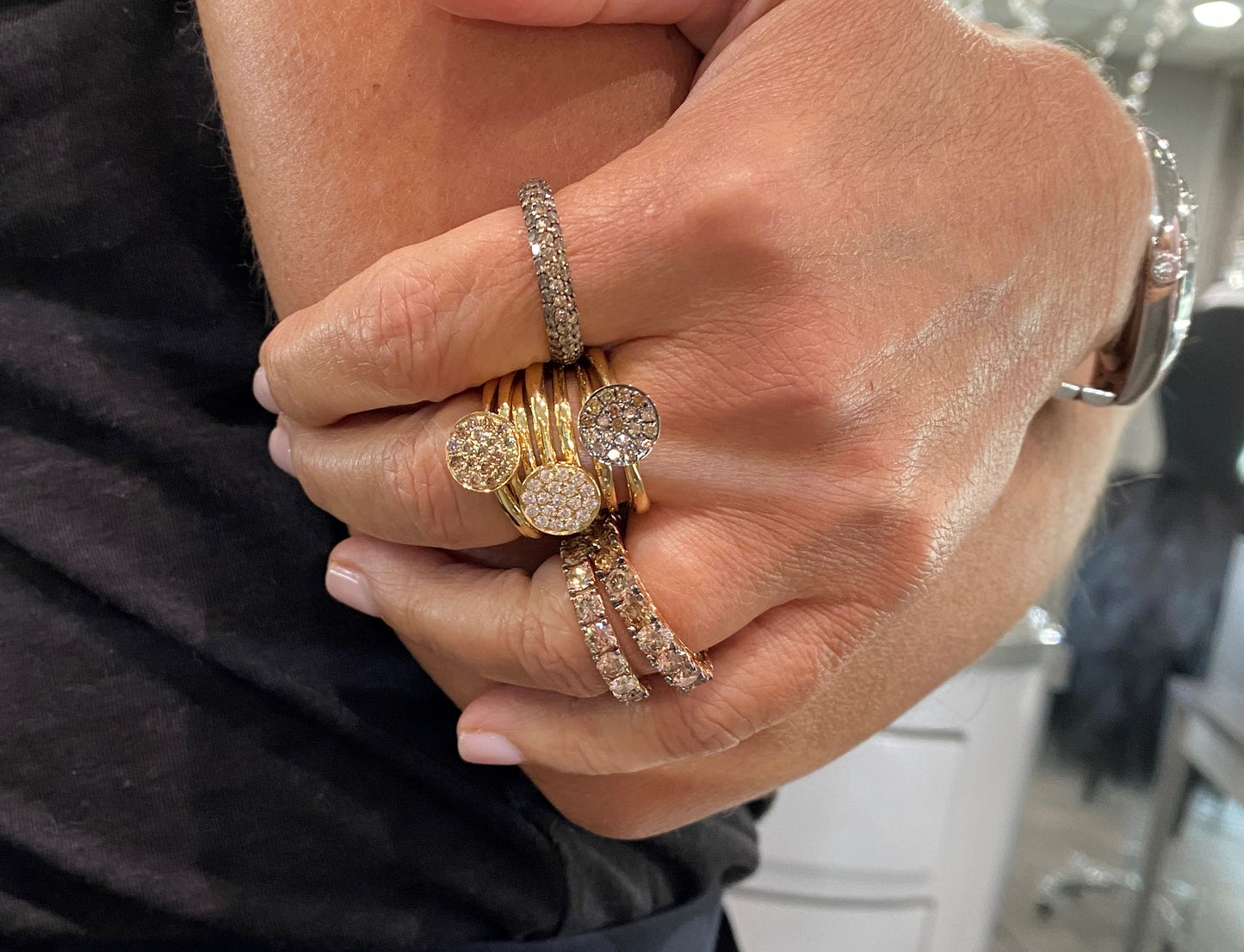 Rose Gold Champagne Diamond Band