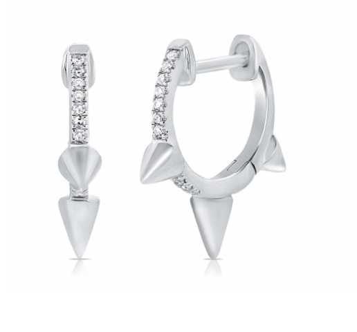 PAVE DIAMOND HUGGIE WITH SOLID SPIKES
