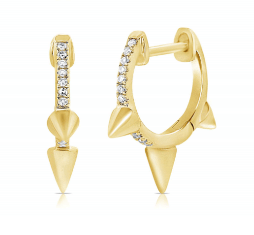 PAVE DIAMOND HUGGIE WITH SOLID SPIKES