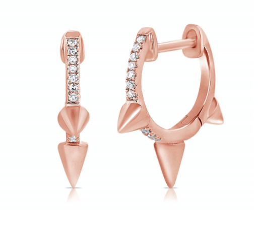 PAVE DIAMOND HUGGIE WITH SOLID SPIKES