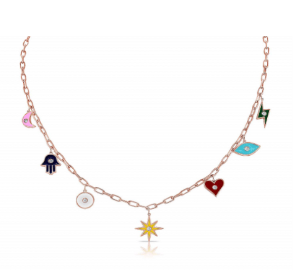 Enamel Charm Necklace