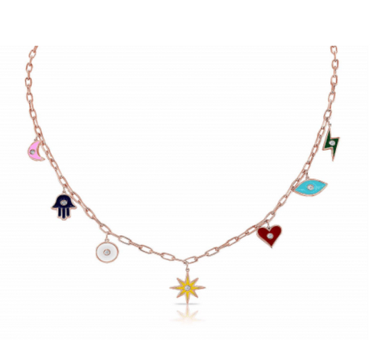 Enamel Charm Necklace