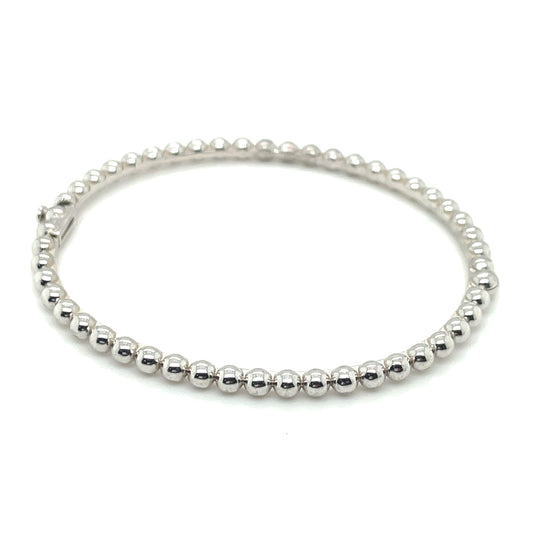 White Gold Caviar Bangle