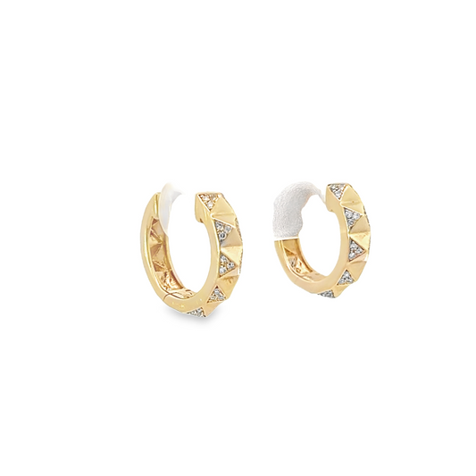 Yellow Gold Stud Huggie Earrings