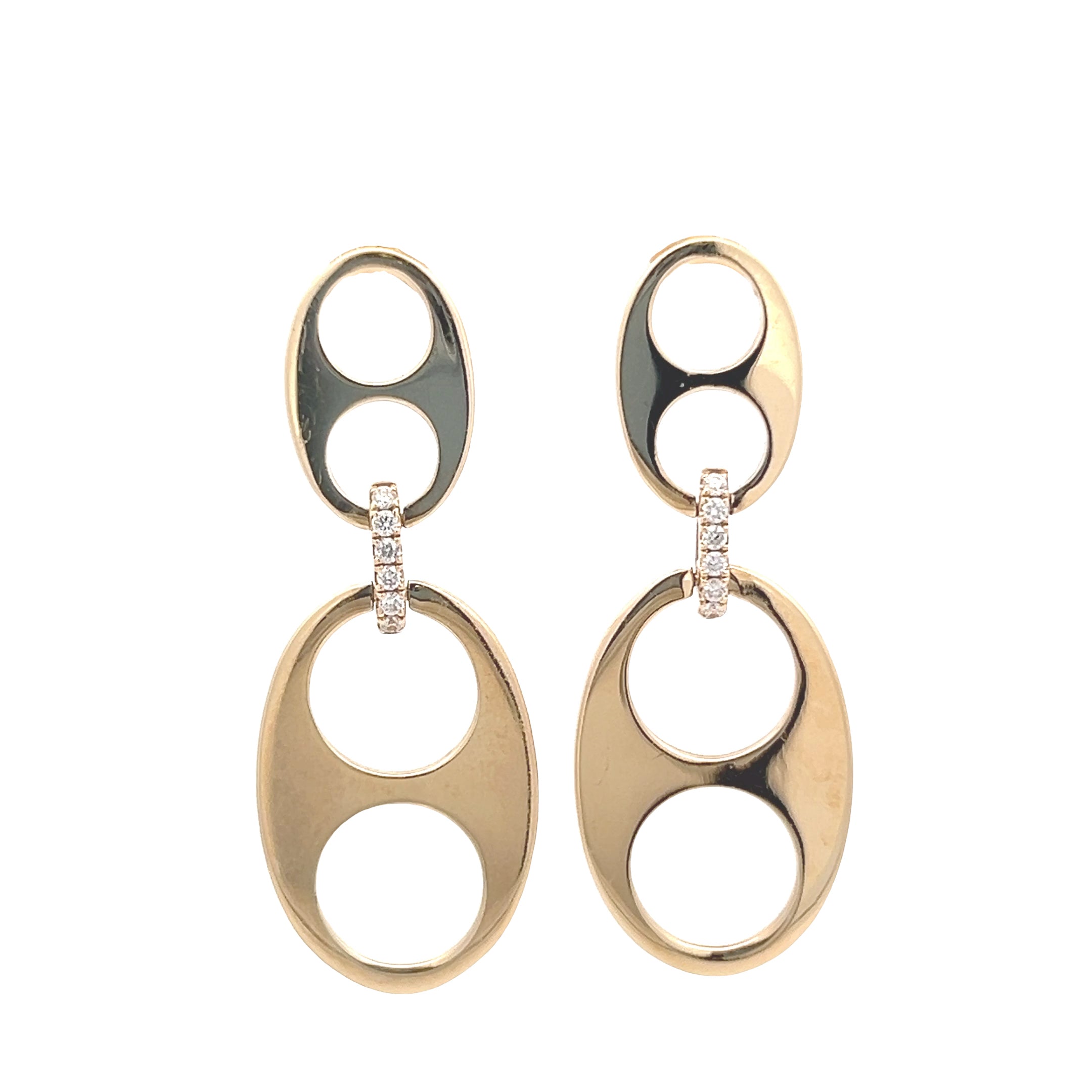 gucci link earrings gold