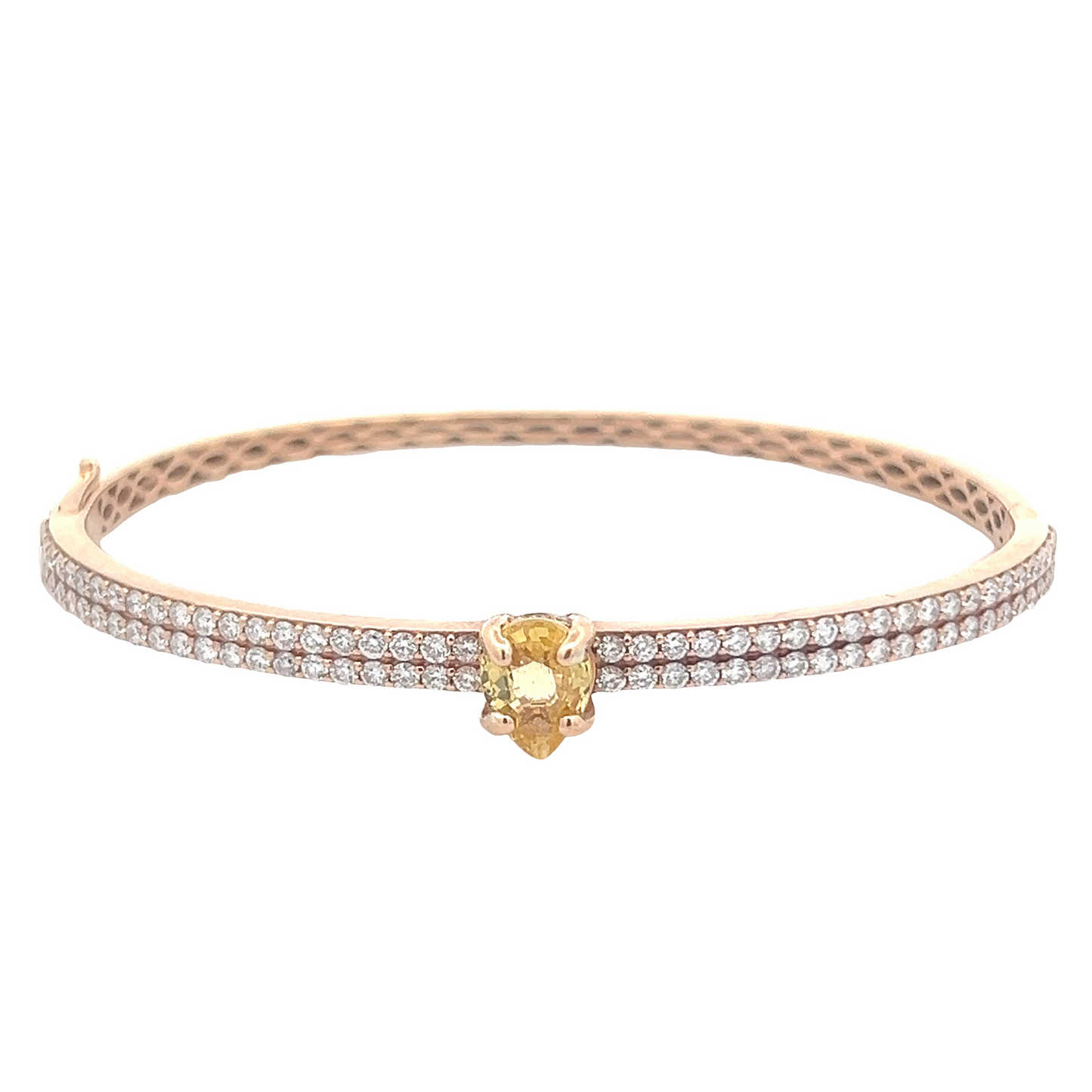 Yellow Sapphire And Diamond Bangle