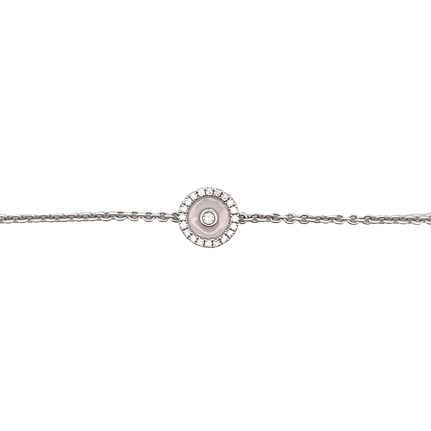 Pink Enamel and Diamond Bracelet