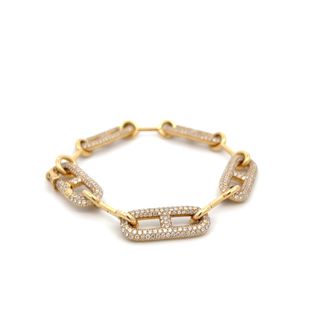 Diamond Anchor Chain Bracelet