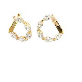 Yellow Gold Marquise Wrap Earrings