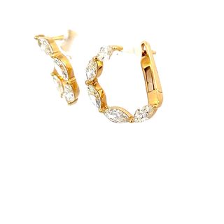 Yellow Gold Marquise Wrap Earrings