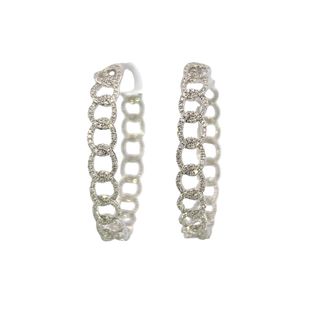 White Gold Curb Link Hoops