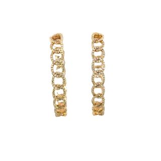 Yellow Gold Curb Link Hoops