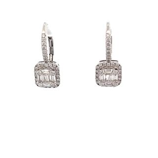 White Gold Illusion Earrings