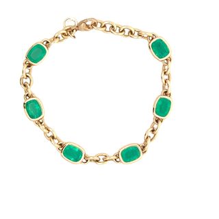 Bezeled Emerald Bracelet