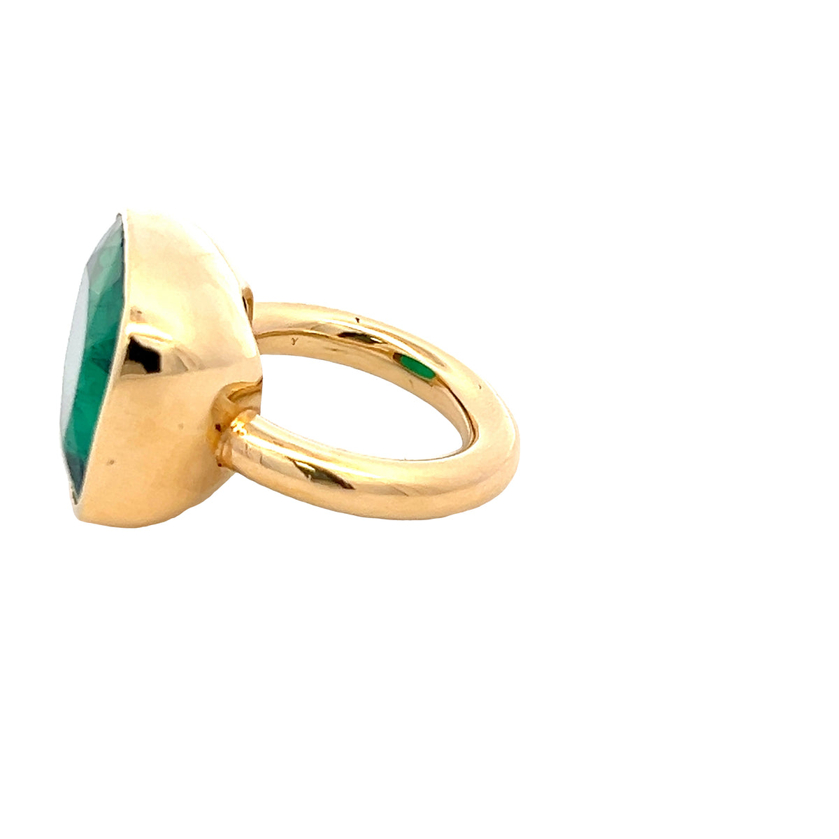 Bezeled Bezeled Emerald Fashion Ring – Yanina-Co Jewelry