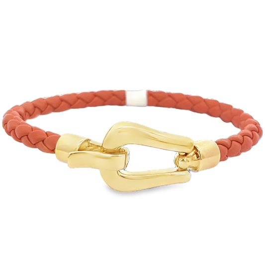 Orange Leather Bracelet