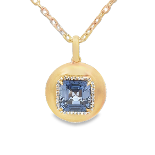 Sapphire And Diamond Bubble Pendant Necklace