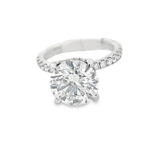 White Gold Hidden Halo Engagement Ring Setting