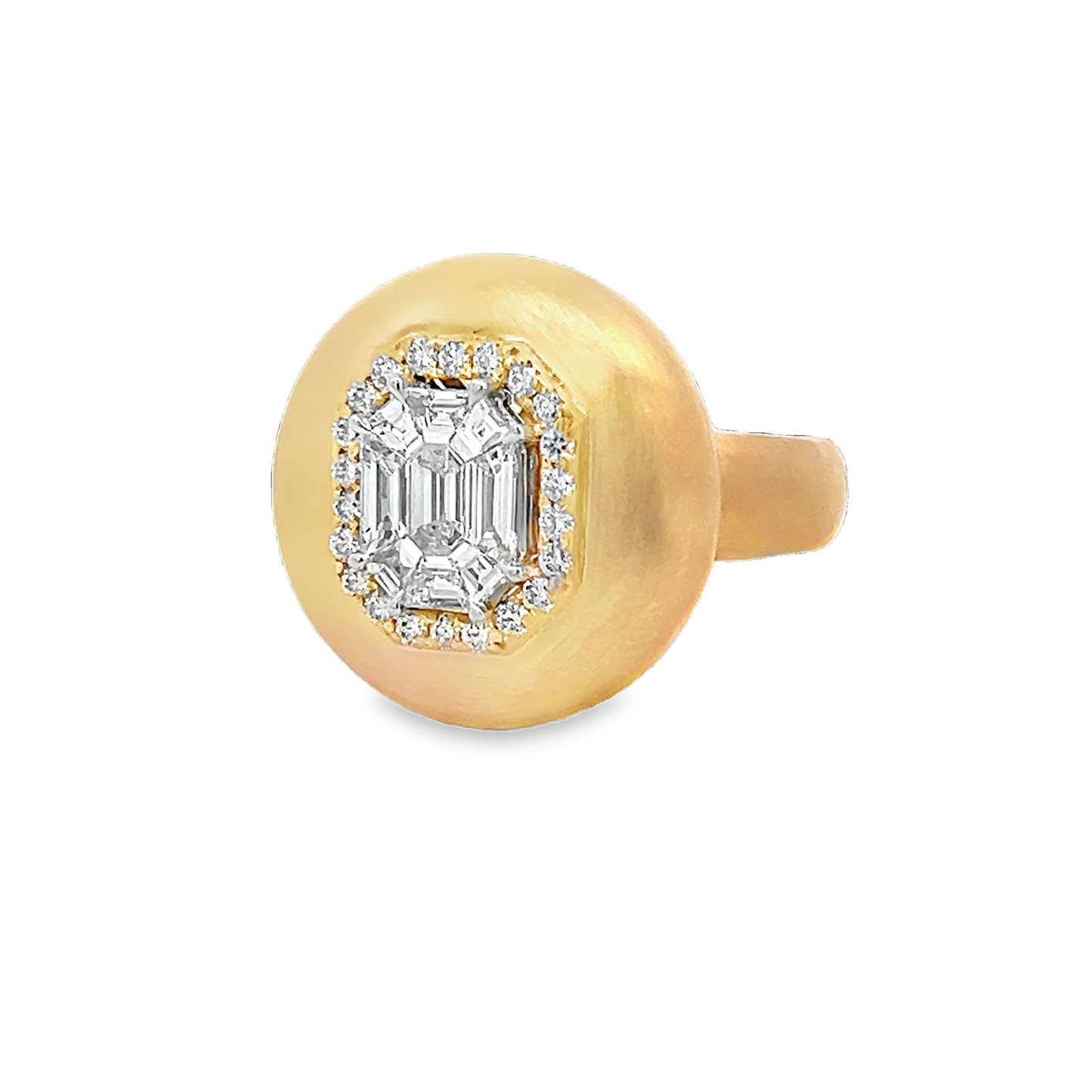 Gold Diamond Bubble Ring