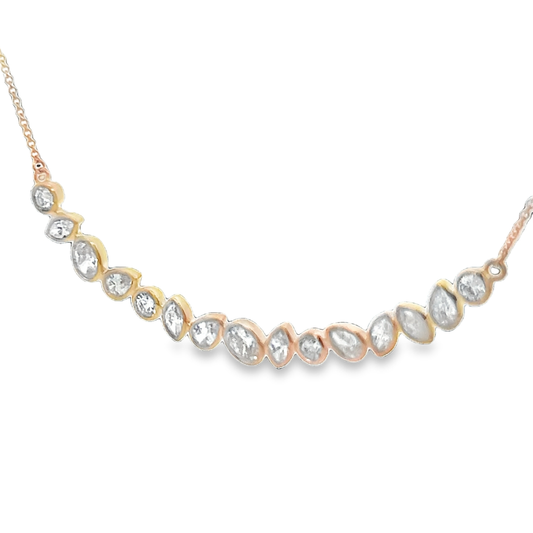 Multi Shape Diamond Bar Necklace