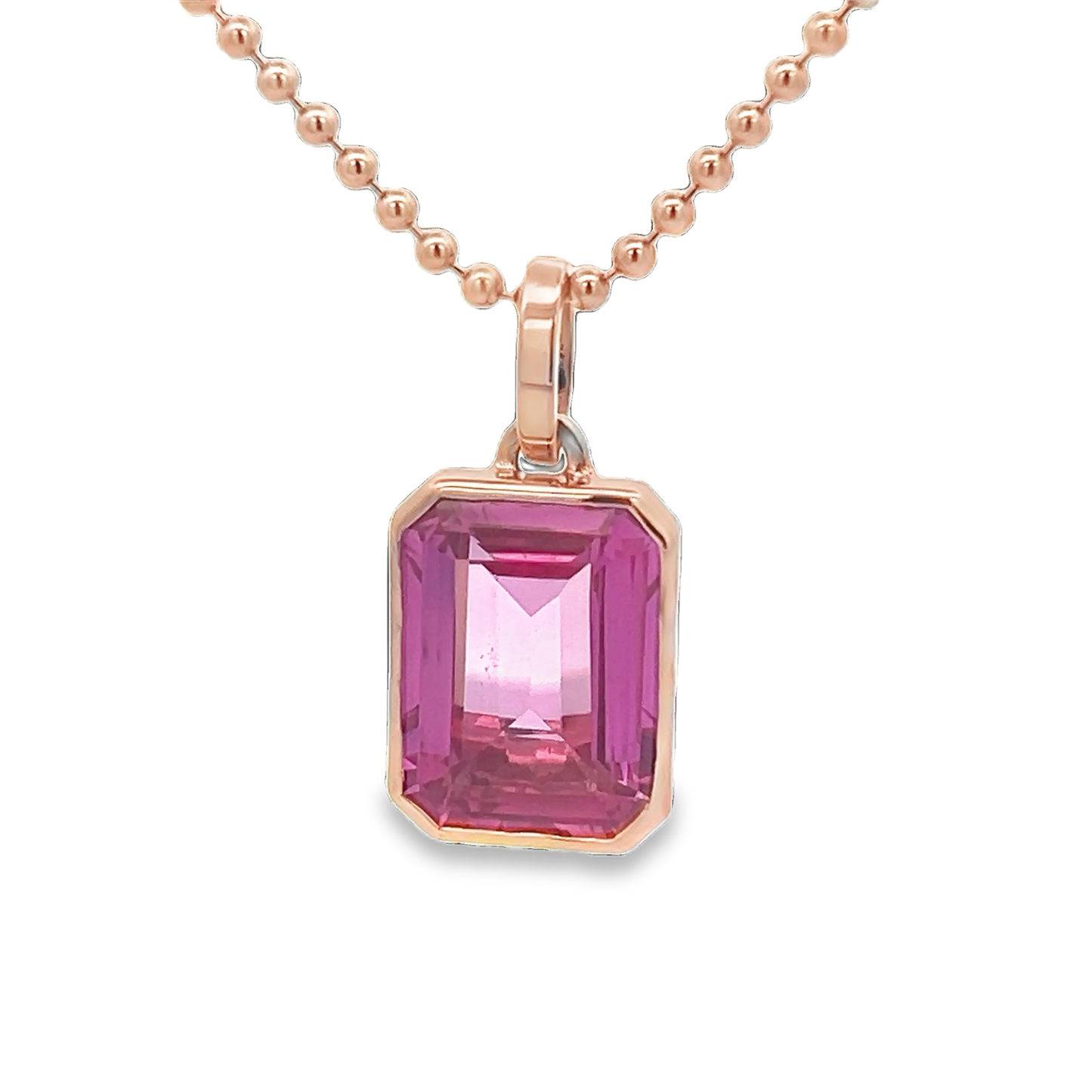 Pink Tourmaline Pendant Necklace