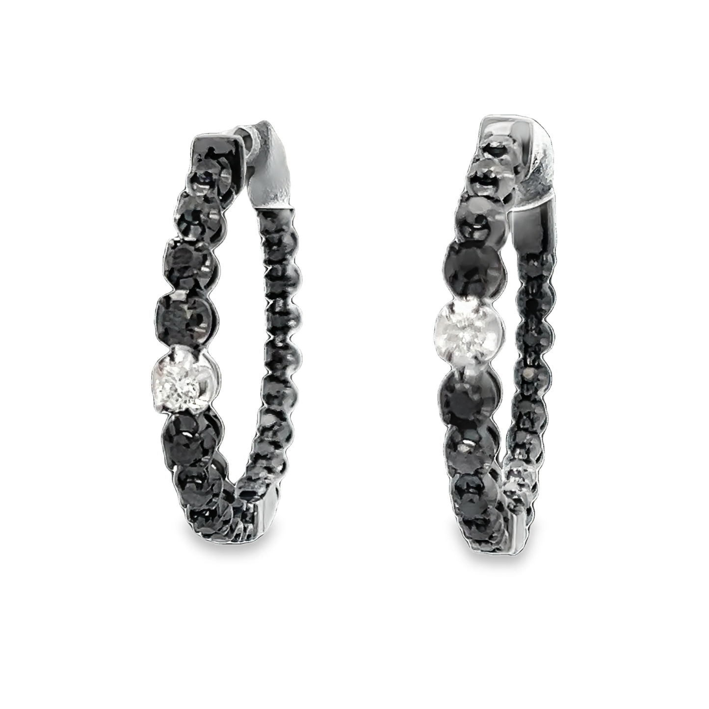 Black Diamond Hoop Earrings