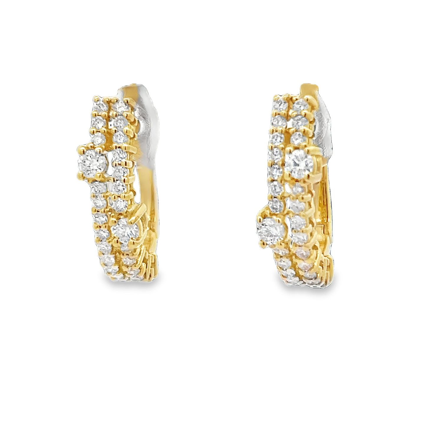 Round Diamond Gold Earrings