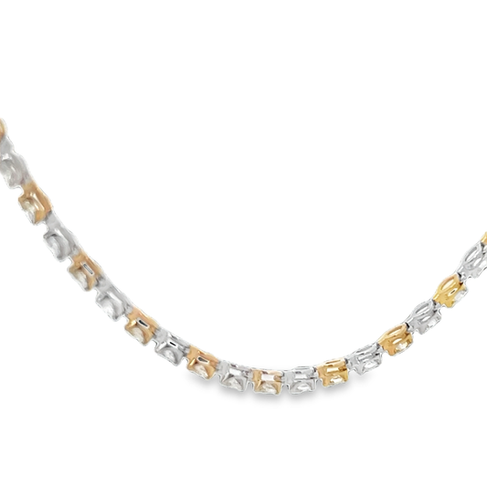 White and Yellow Marquise Diamond Necklace