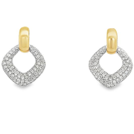 Pave Rhombus Shape Earrings