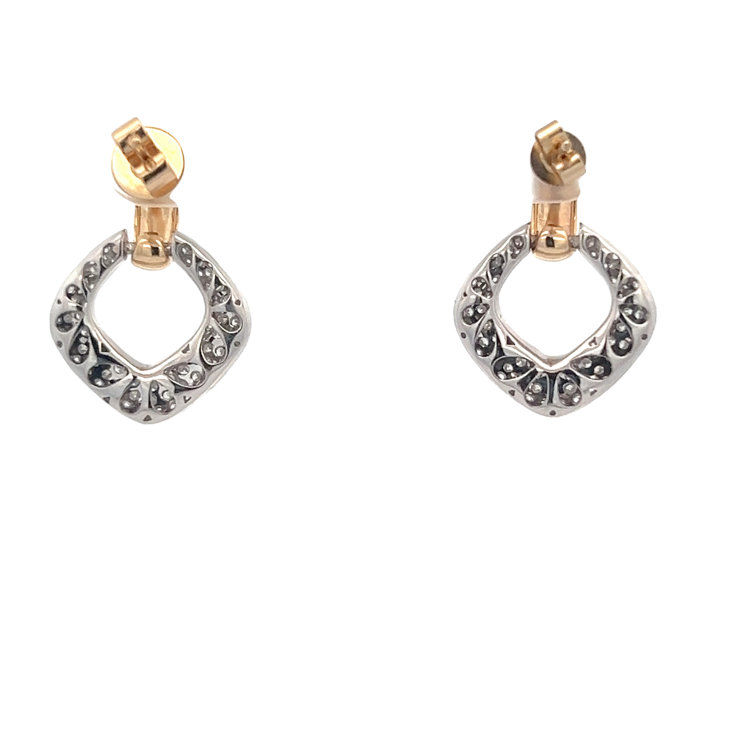 Pave Rhombus Shape Earrings