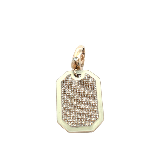 Dog Tag Diamond Charm